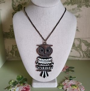 Vintage Metal Owl Necklace